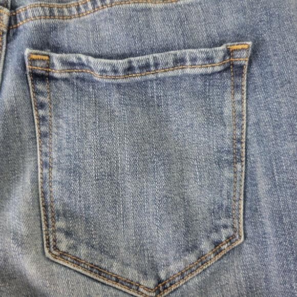 Old Navy Denim Shorts Womens 2 Blue Jean High Rise Cuffed Hem Medium Wash - Picture 14 of 15